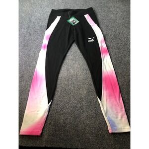 Puma Classics Block Muted Martians Leggings Black Pink White Tie Dye S